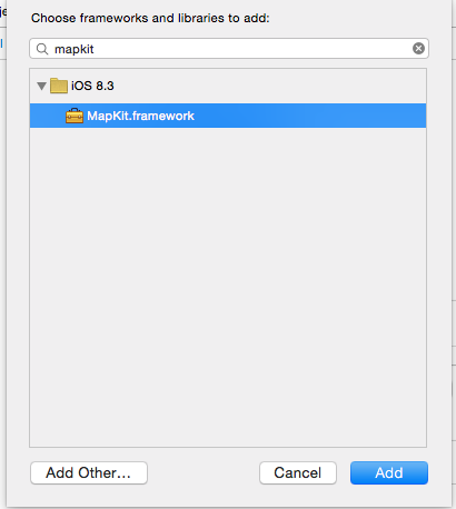 Add MapKit Framework